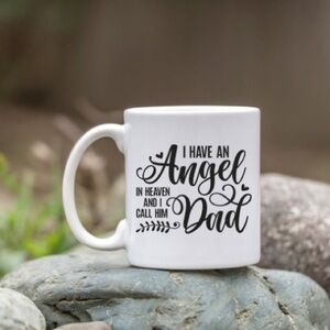 Dad Angel Memorial White Ceramic Coffee Mug